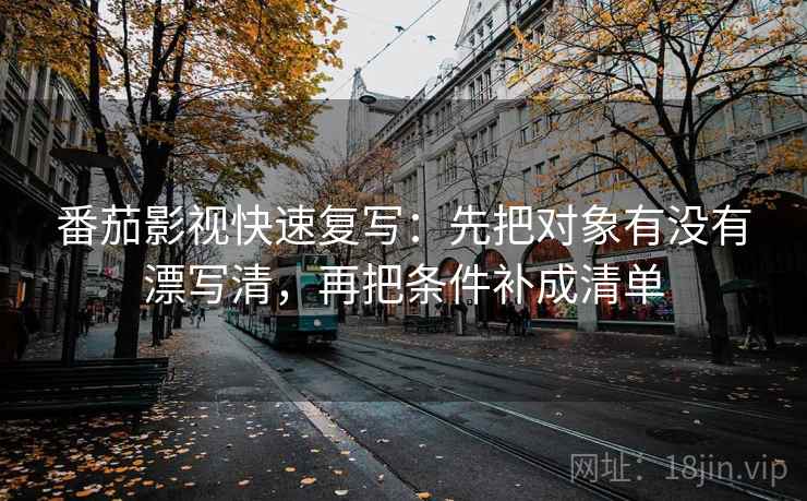 番茄影视快速复写：先把对象有没有漂写清，再把条件补成清单